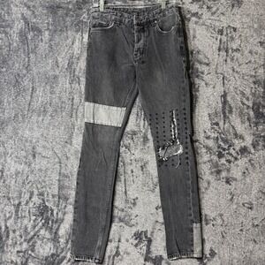 Ksubi Chitch Dynamo Mens Jeans Size 30 Slim Fit Gray Distressed Button-Fly